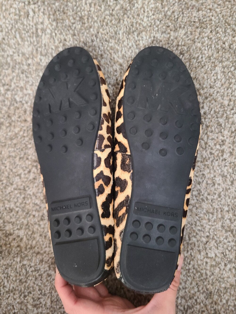 Michael Kors Daisy Moc Calf Hair Leopard Print Loafers Moccasins Flats Mobwife - Picture 4 of 5